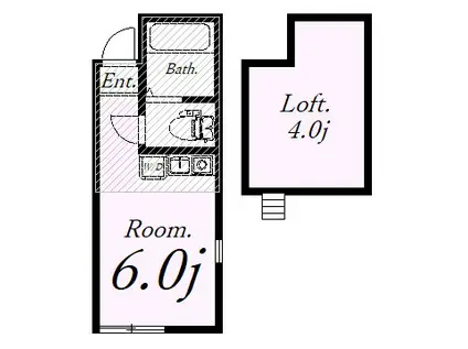 ユナイト東逸見エキュール・ポアロ(ワンルーム/2階)の間取り写真