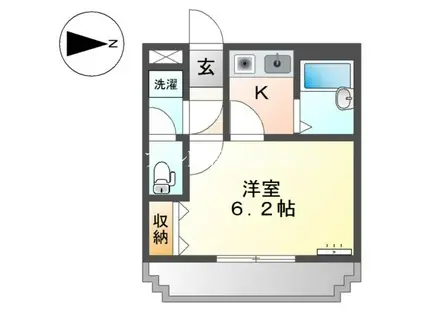 グランチェスタ(1K/1階)の間取り写真