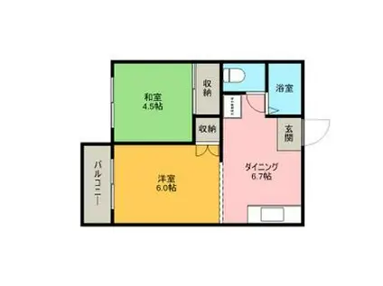 コーポ牧野(2DK/2階)の間取り写真