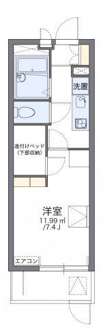 レオパレス夢TOWN(1K/1階)の間取り写真