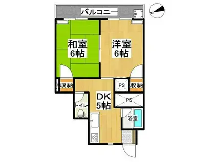 光明ハイツ(2DK/1階)の間取り写真