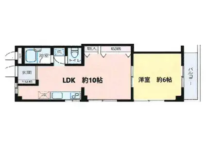 朝原ビル(1LDK/4階)の間取り写真