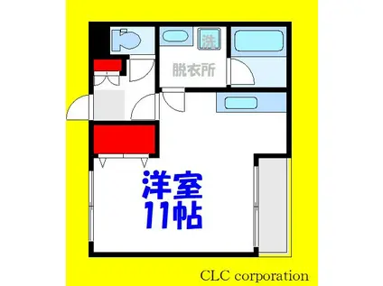 シャトー・デ・ザール・アルブル(ワンルーム/2階)の間取り写真