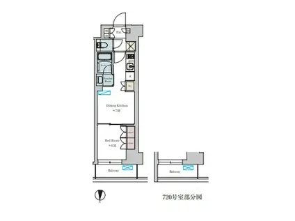 BRILLIA IST 池尻大橋(1DK/3階)の間取り写真