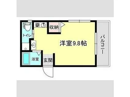 ぐらんじゅーる白鷺(ワンルーム/3階)の間取り写真