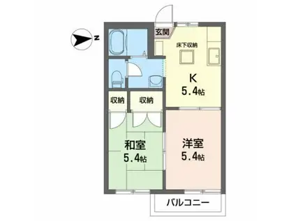 コーポグリーン(2K/1階)の間取り写真