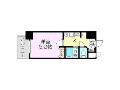 エステムコート新大阪Ⅵ エキスプレイス(1K/2階)の間取り写真
