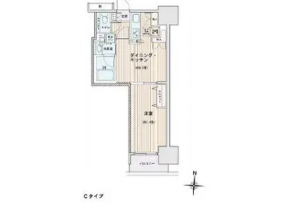エスティメゾン錦糸町II(1DK/6階)の間取り写真