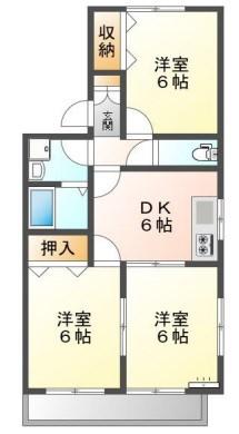 メゾン高須(3DK/2階)の間取り写真