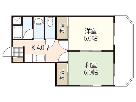 メゾン中山(2K/4階)の間取り写真