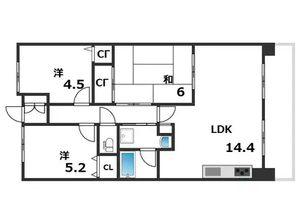 アプリーレ垂水(3LDK/3階)の間取り写真