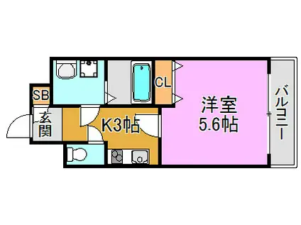 グランシス高井田(1K/6階)の間取り写真