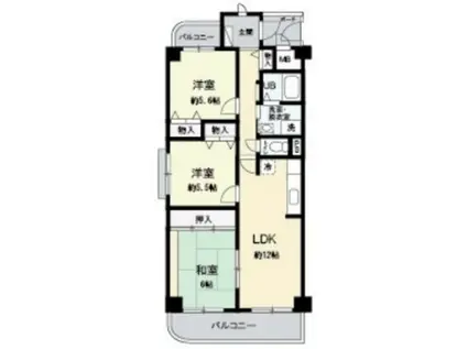 ブリッジフィールドI(3LDK/4階)の間取り写真