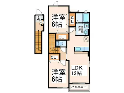 シャルマンコート(2LDK/2階)の間取り写真