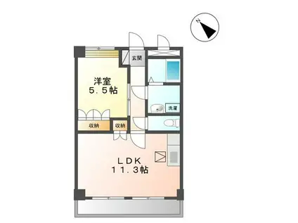 ラビアンローズ(1LDK/2階)の間取り写真