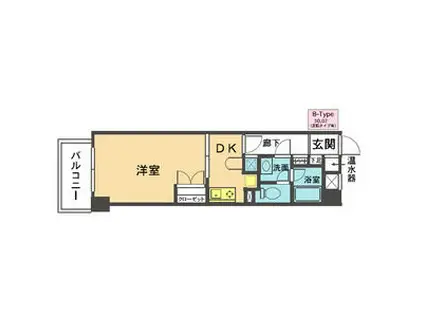 A-WING(1K/2階)の間取り写真