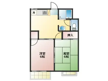 フラッツ佐倉(2K/2階)の間取り写真