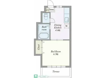 ベルグリーンハイツ(1DK/1階)の間取り写真