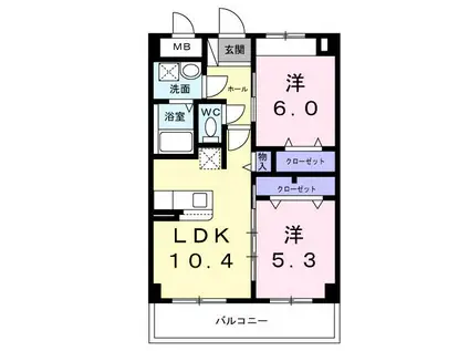 グリーンテラス大山(2LDK/3階)の間取り写真