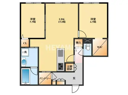 シャーメゾンステージ時津町(2LDK/1階)の間取り写真