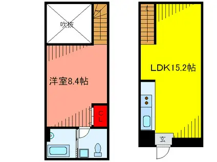 BLALYS(1LDK/2階)の間取り写真
