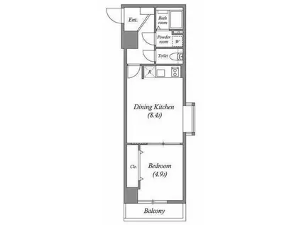 インプルーブ白金(1DK/5階)の間取り写真