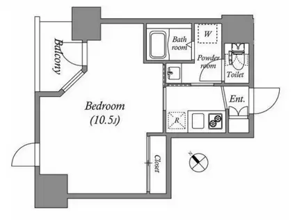 グランパセオ新宿余丁町(1K/3階)の間取り写真