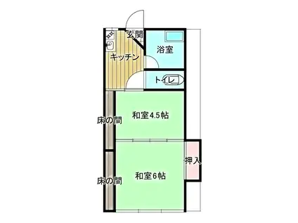 大日向荘(2K/2階)の間取り写真