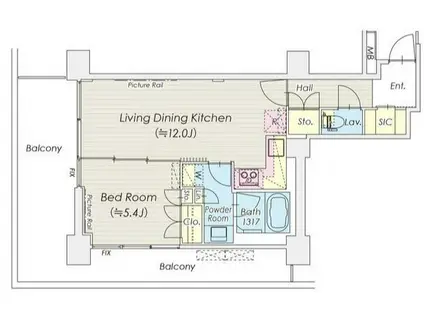 シャトレ信濃町(1LDK/7階)の間取り写真
