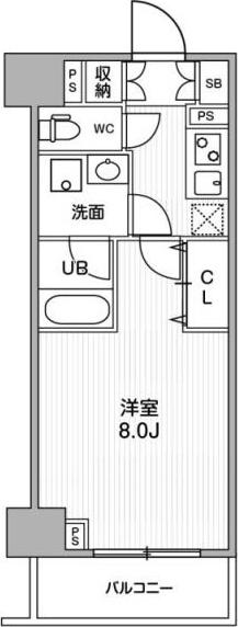 南千住IV(1K/3階)の間取り写真