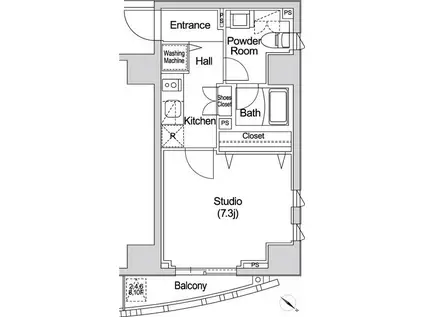 カーサスプレンディッド赤坂7丁目(1K/10階)の間取り写真