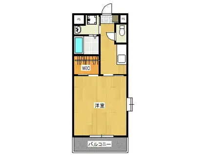 クレスト日岡(1K/2階)の間取り写真