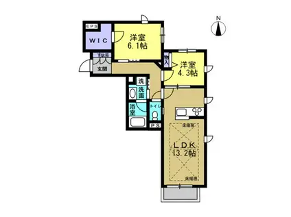 グランディール(2LDK/1階)の間取り写真