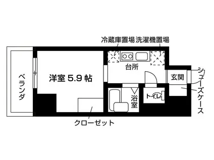 NASIC東上野(ワンルーム/3階)の間取り写真