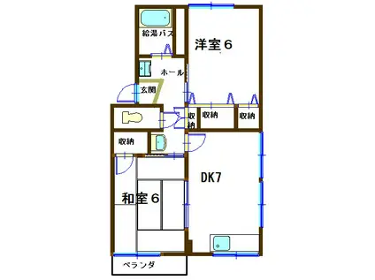 イーストハイツ大塚(2DK/1階)の間取り写真