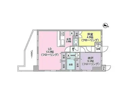 ブルールイイヅカ(1SLDK/7階)の間取り写真