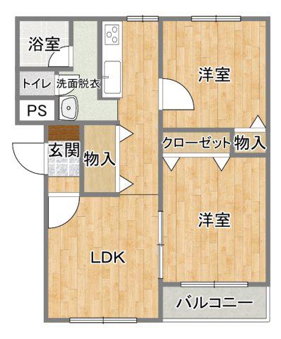 ヒーローマンション・ヴェルデ(2LDK/1階)の間取り写真