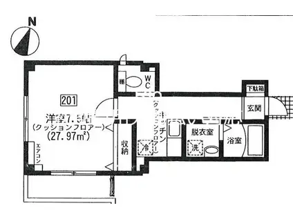 A LA MODE(1K/2階)の間取り写真