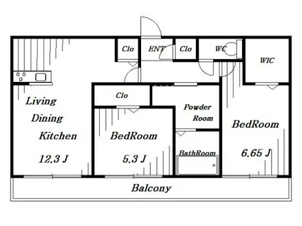 エトワール(2LDK/2階)の間取り写真