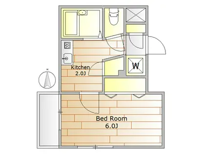 VERTメゾンクレソンIII(1K/4階)の間取り写真