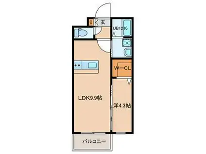 A-MENT385(1LDK/1階)の間取り写真