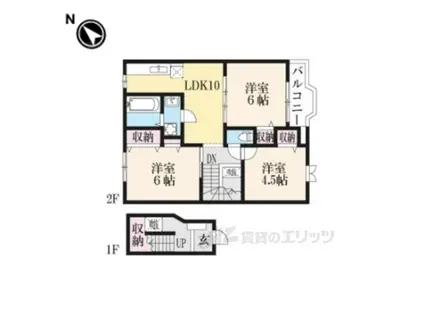 エレガンテ ビビエンタ(3LDK/2階)の間取り写真