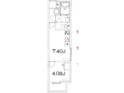 SELENE(1DK/2階)の間取り写真