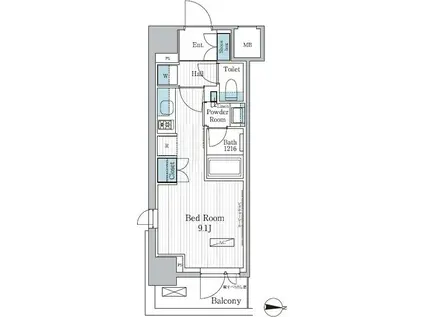 パークアクシス東陽町レジデンス(ワンルーム/3階)の間取り写真