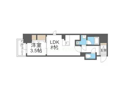 レジュールアッシュ谷町四丁目グランクラス(1LDK/4階)の間取り写真