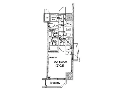 エルスタンザ平河町(1K/7階)の間取り写真