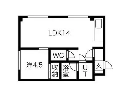 LEGRANDBLUE元町(1LDK/3階)の間取り写真