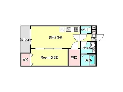 ラ北春日部(1DK/1階)の間取り写真