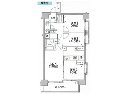ヴェルディーク平井(3LDK/8階)の間取り写真