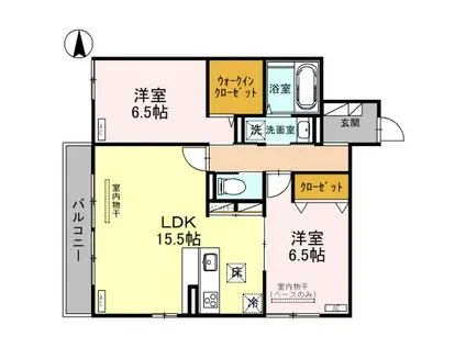 D-RESIDENCE諸江町COUER(2LDK/1階)の間取り写真